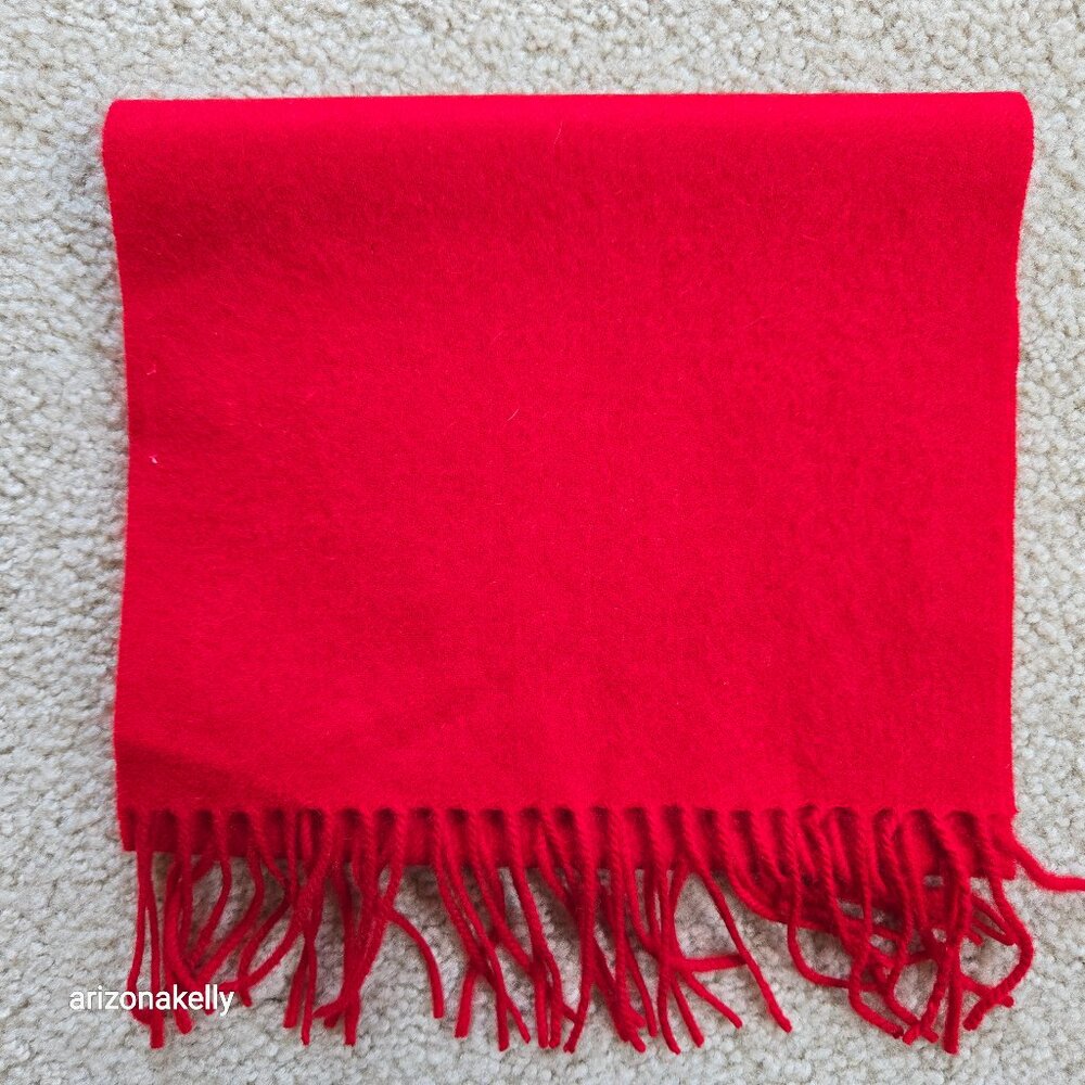 NWOT Cashmere Red Fringe Scarf Uniqlo